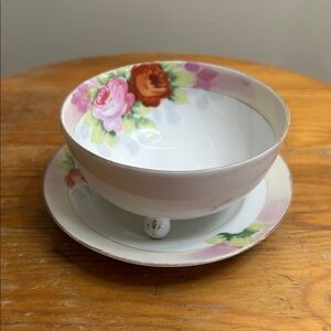 Old Noritake Bowl & Plate ~ Hand Painted ~ Japan ~ Floral